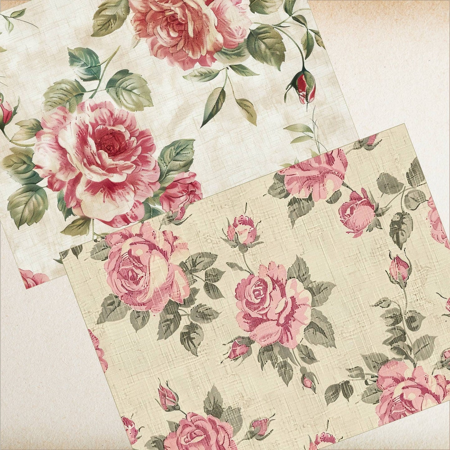 Burlap Rose Junk Journal Background Paper