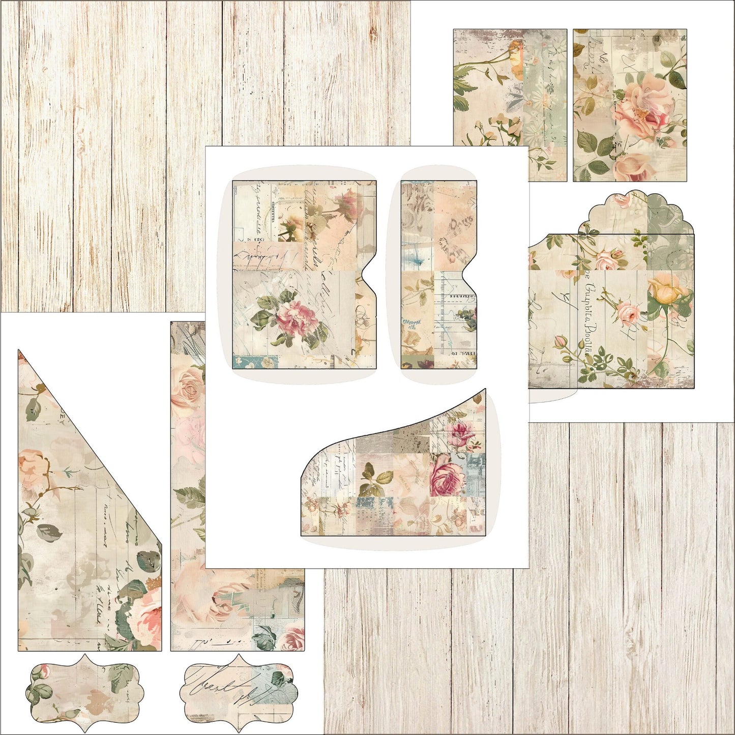 Neutral Floral Junk Journal Kit