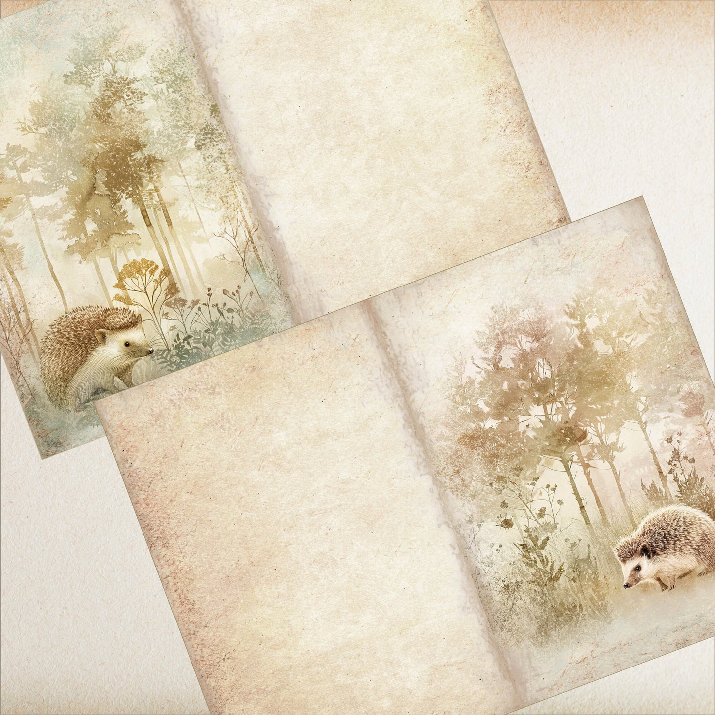 Vintage Forest Animal Junk Journal Paper