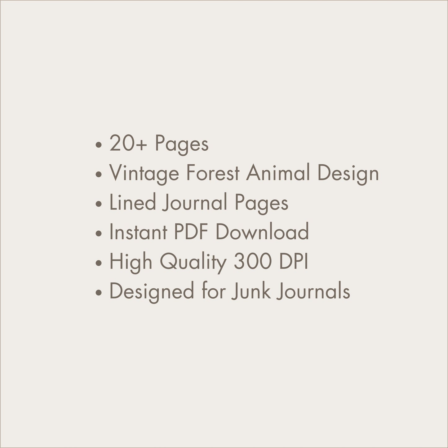 Forest Animal Lined Junk Journal Paper