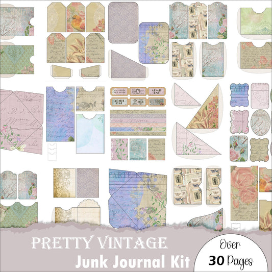 Pastel Vintage Junk Journal Kit