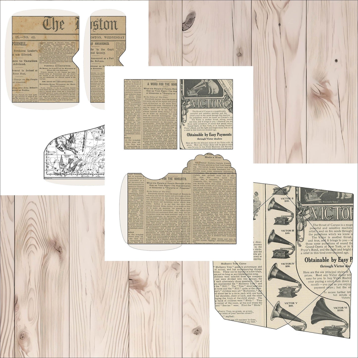 Vintage Newspaper Junk Journal Kit