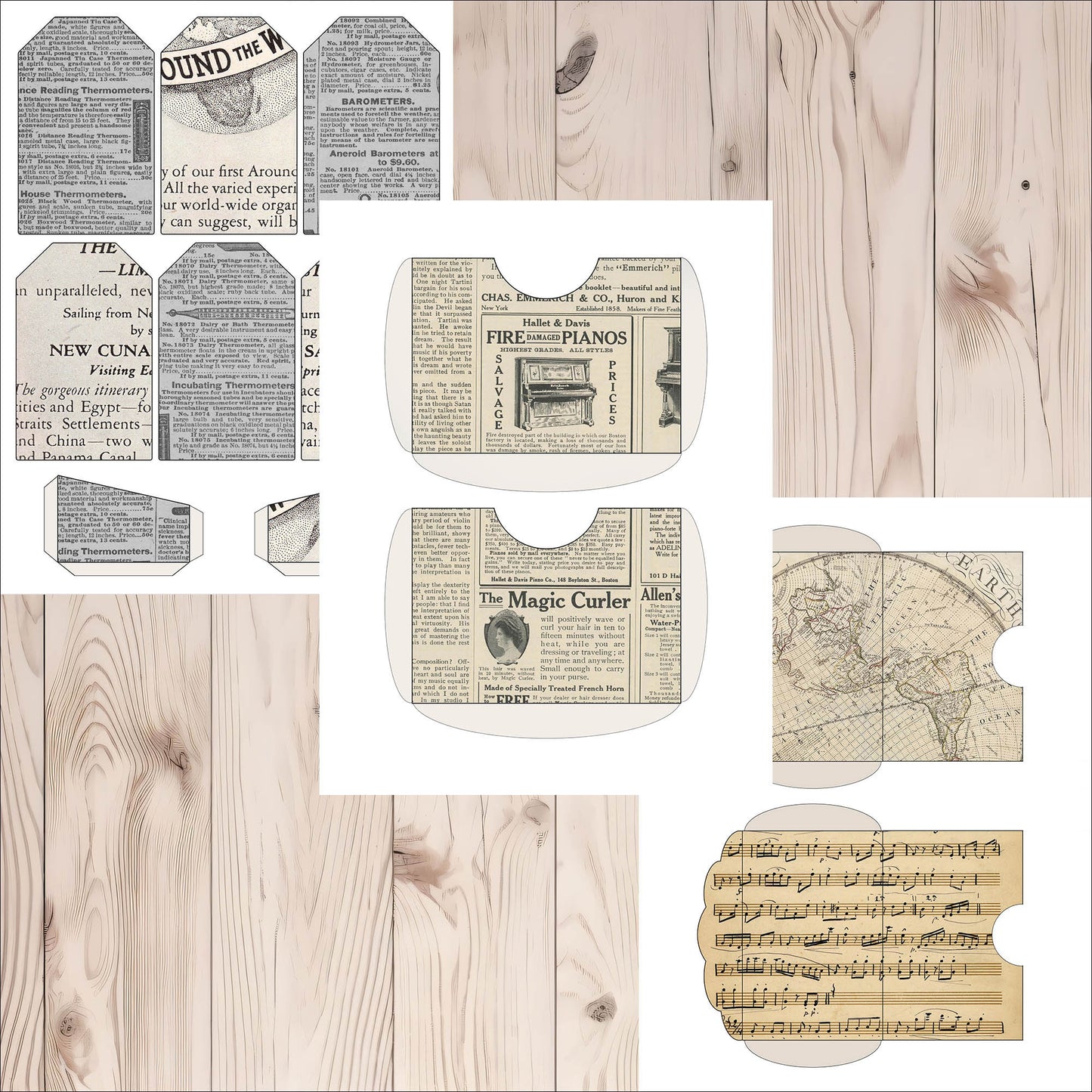 Vintage Newspaper Junk Journal Kit