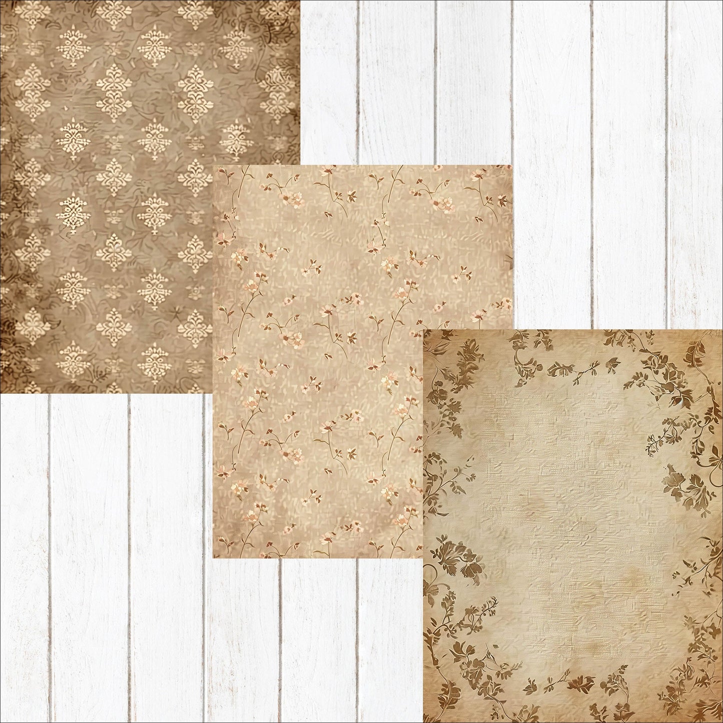 Shabby Vintage Junk Journal Background Papers