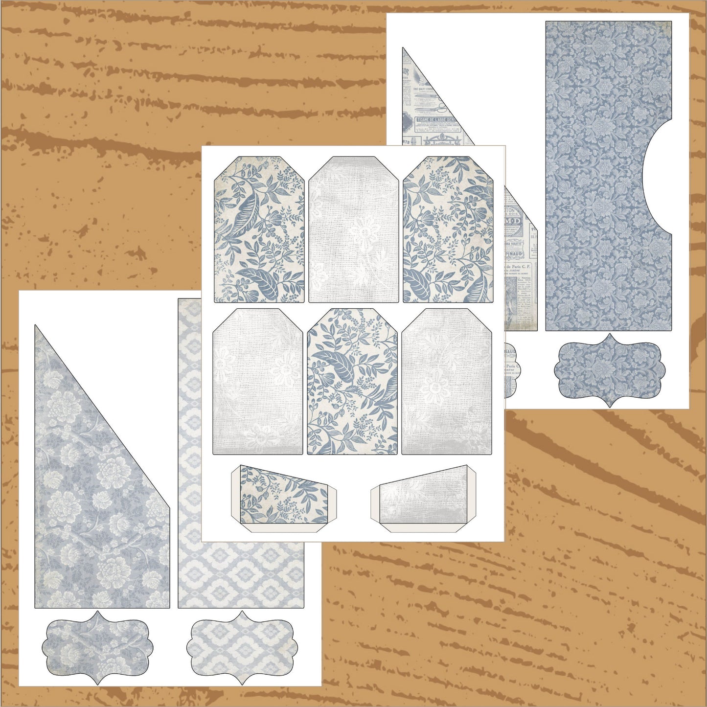 Blue & Yellow Shabby Chic Junk Journal Kit