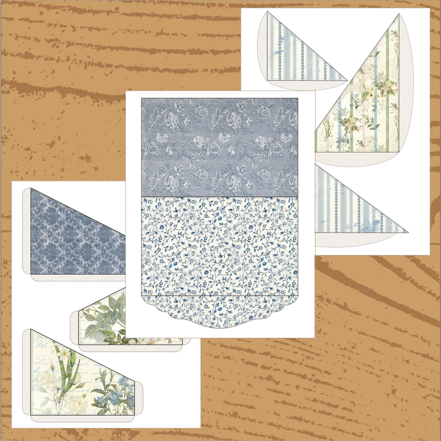 Blue & Yellow Shabby Chic Junk Journal Kit