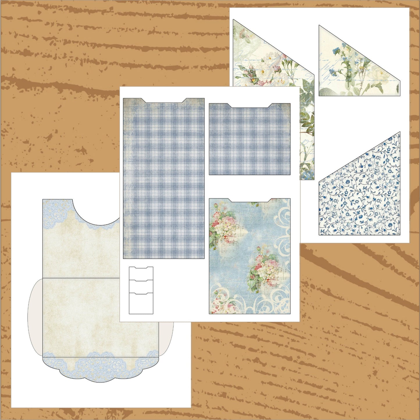 Blue & Yellow Shabby Chic Junk Journal Kit