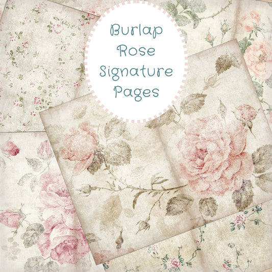 Burlap Rose Shabby Journal Pages