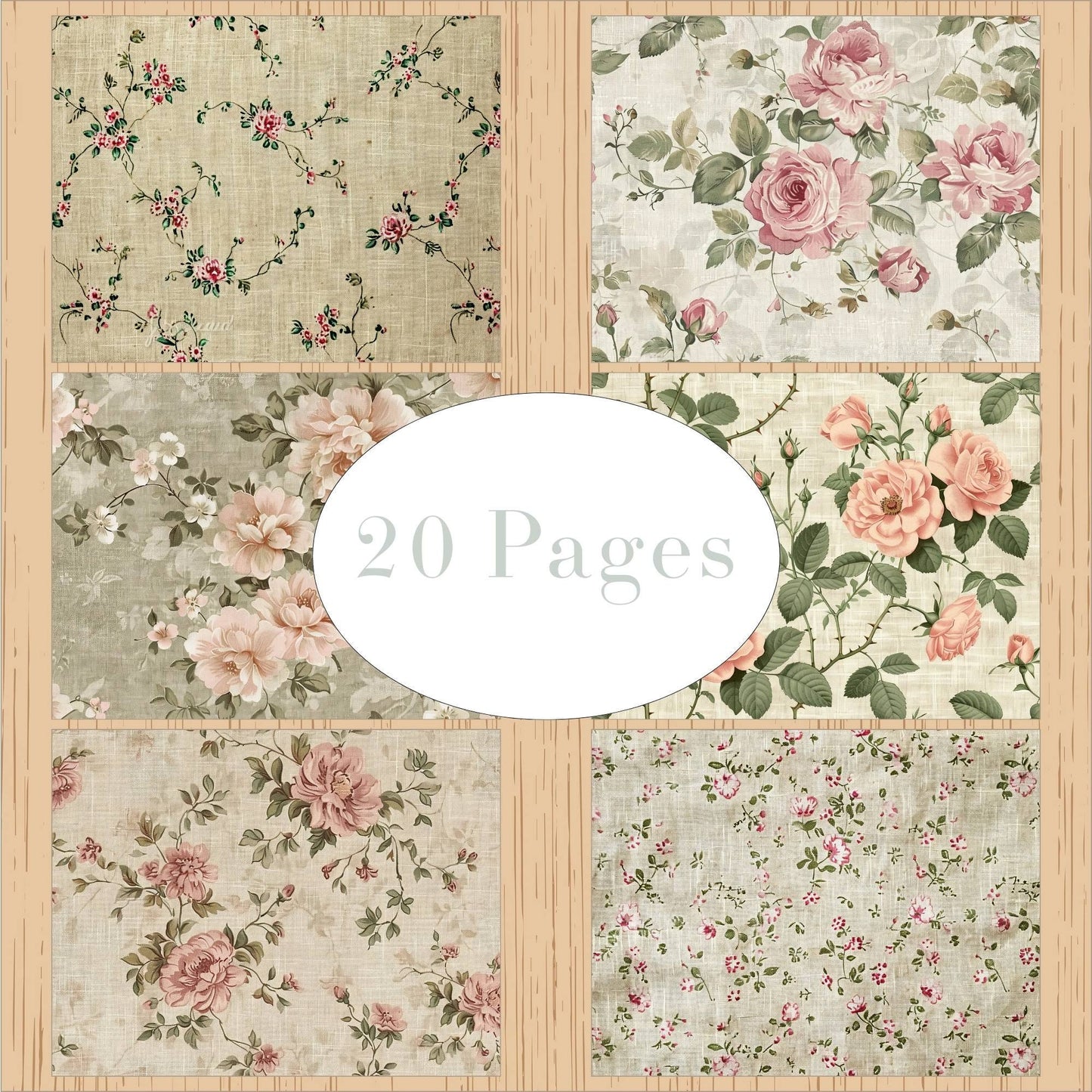 Burlap Rose Junk Journal Background Paper