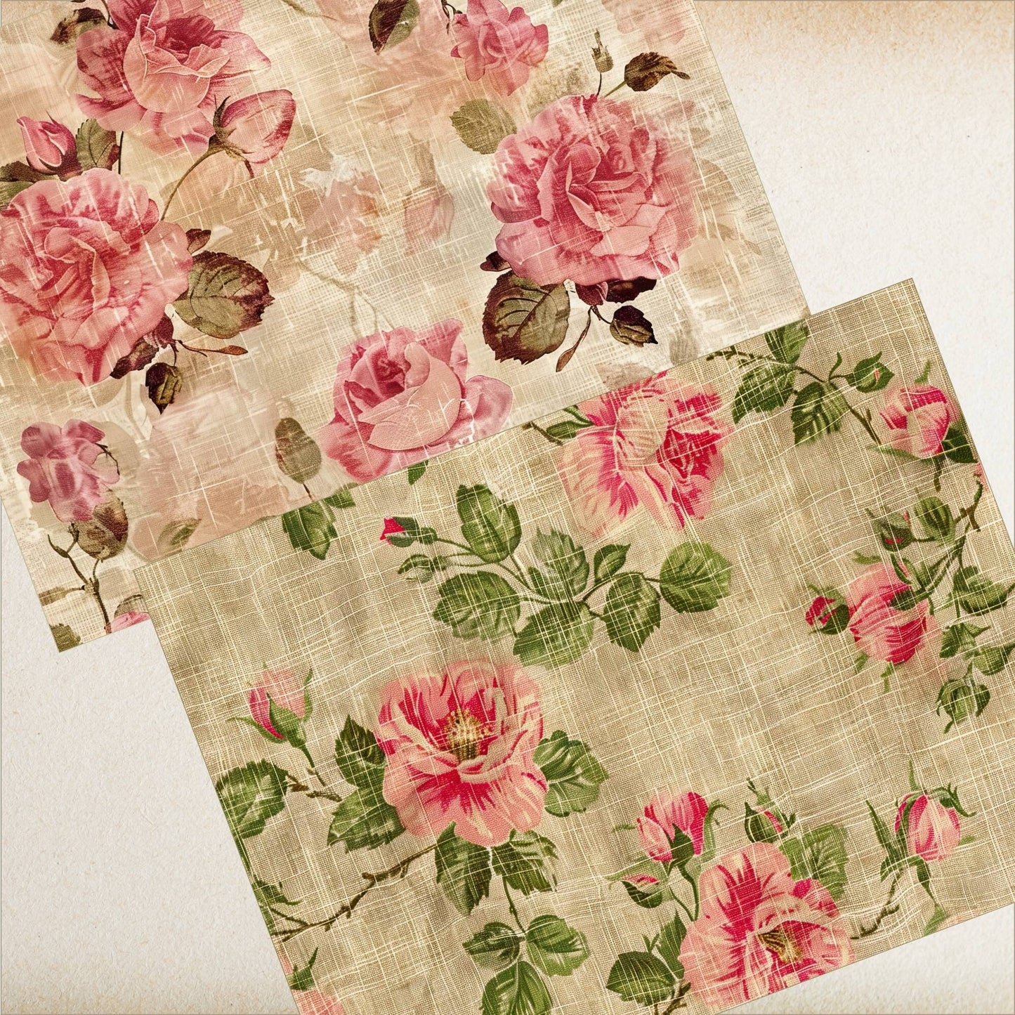 Burlap Rose Junk Journal Background Paper