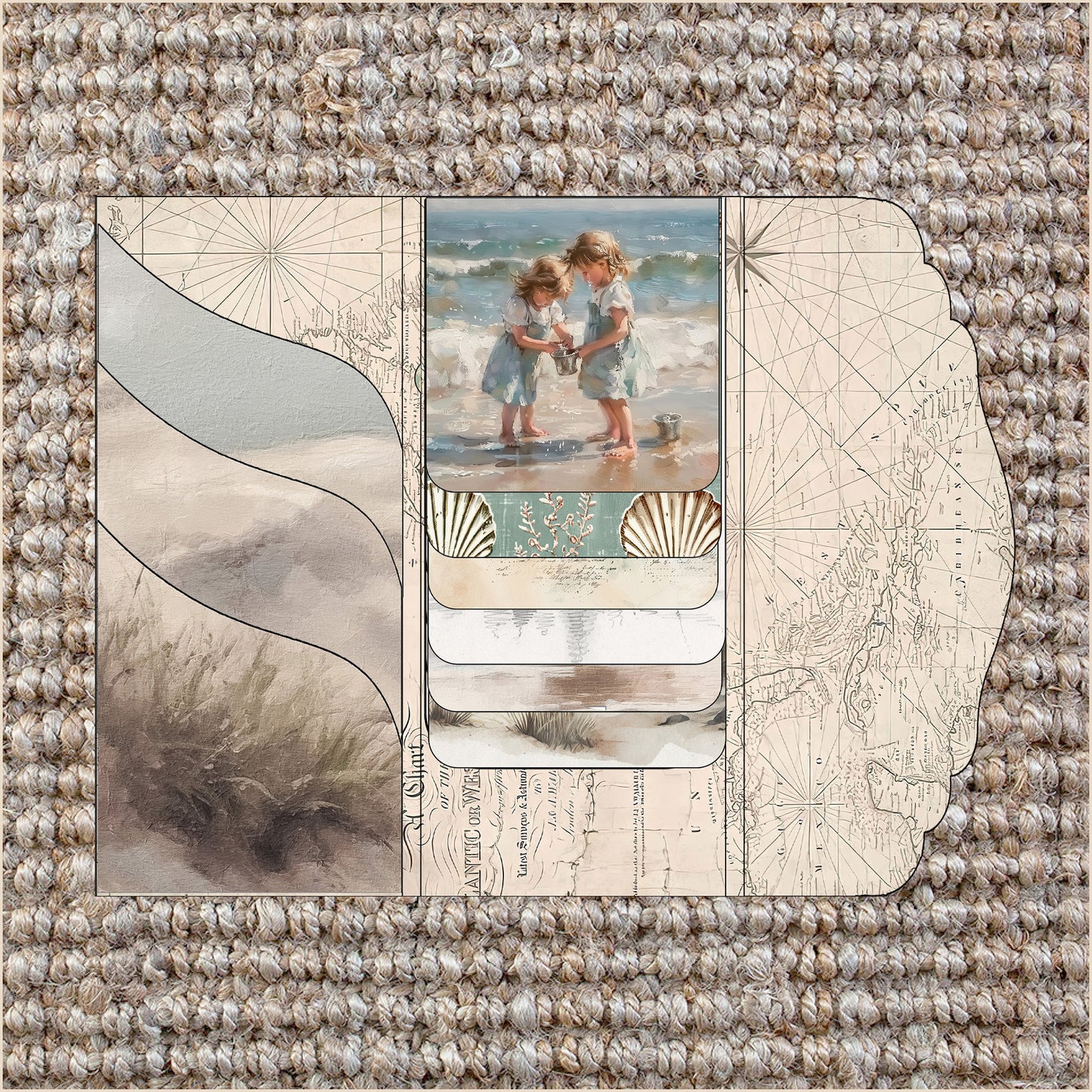 Coastal Ocean Beach Junk Journal Folio Kit