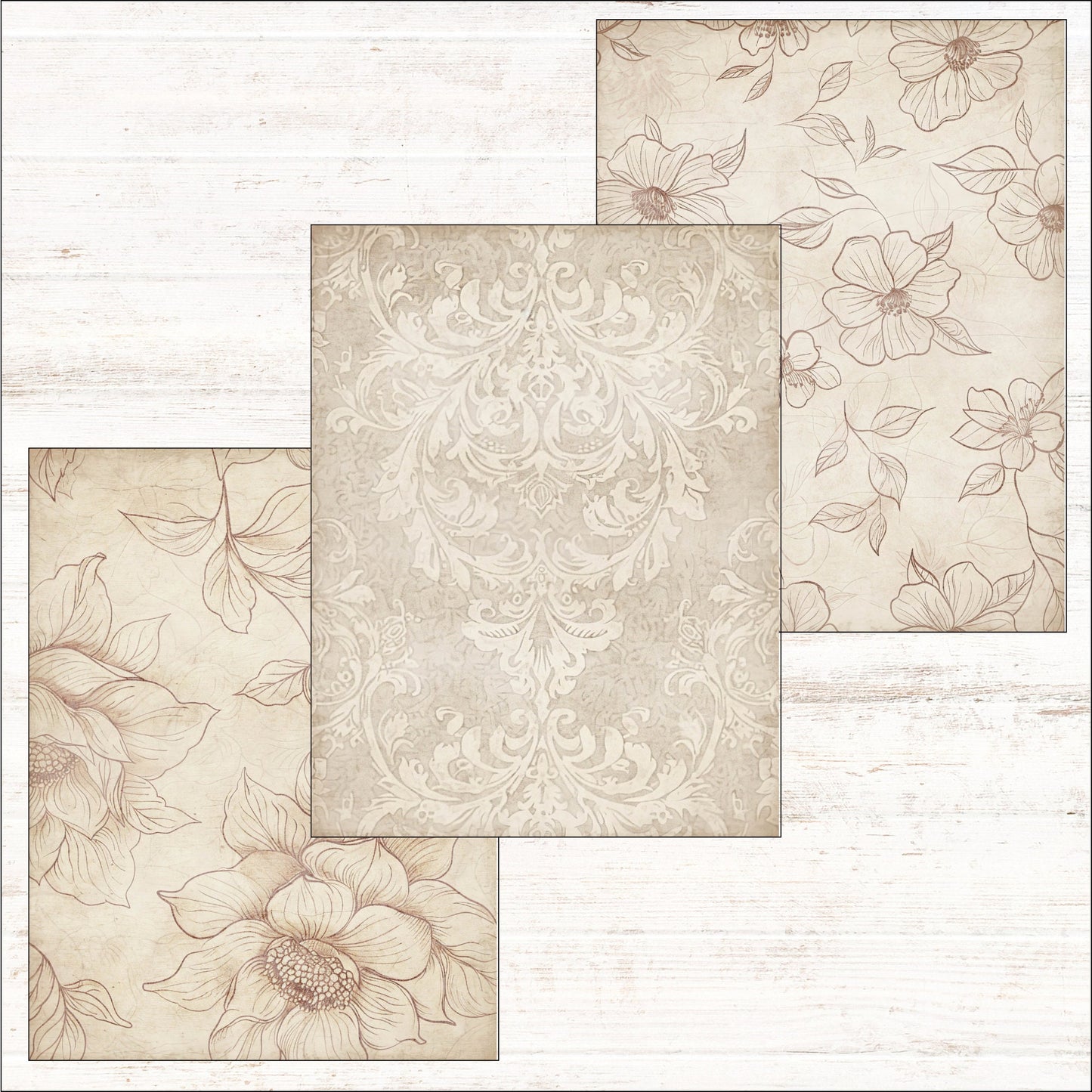 Shabby Vintage Junk Journal Background Papers