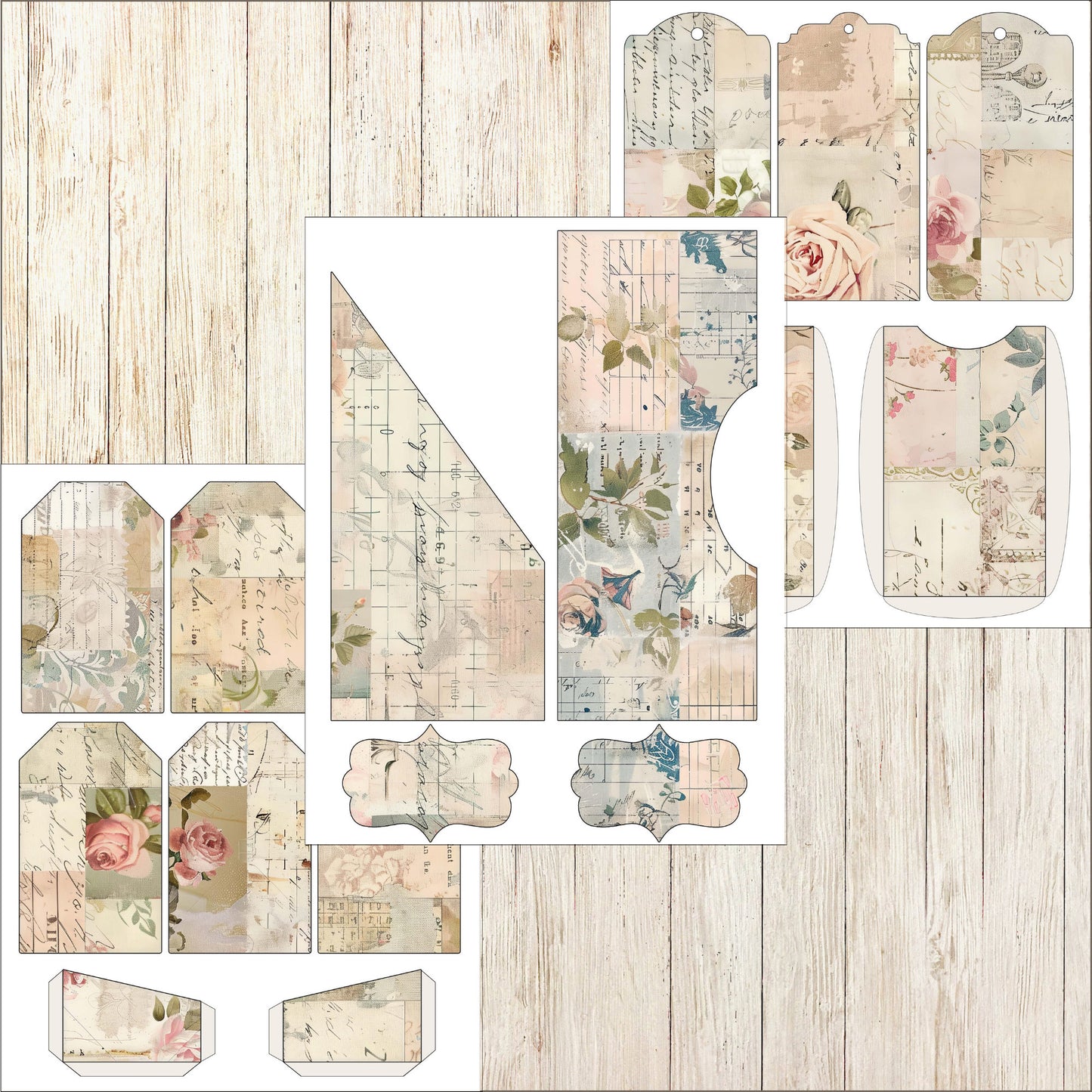 Neutral Floral Junk Journal Kit