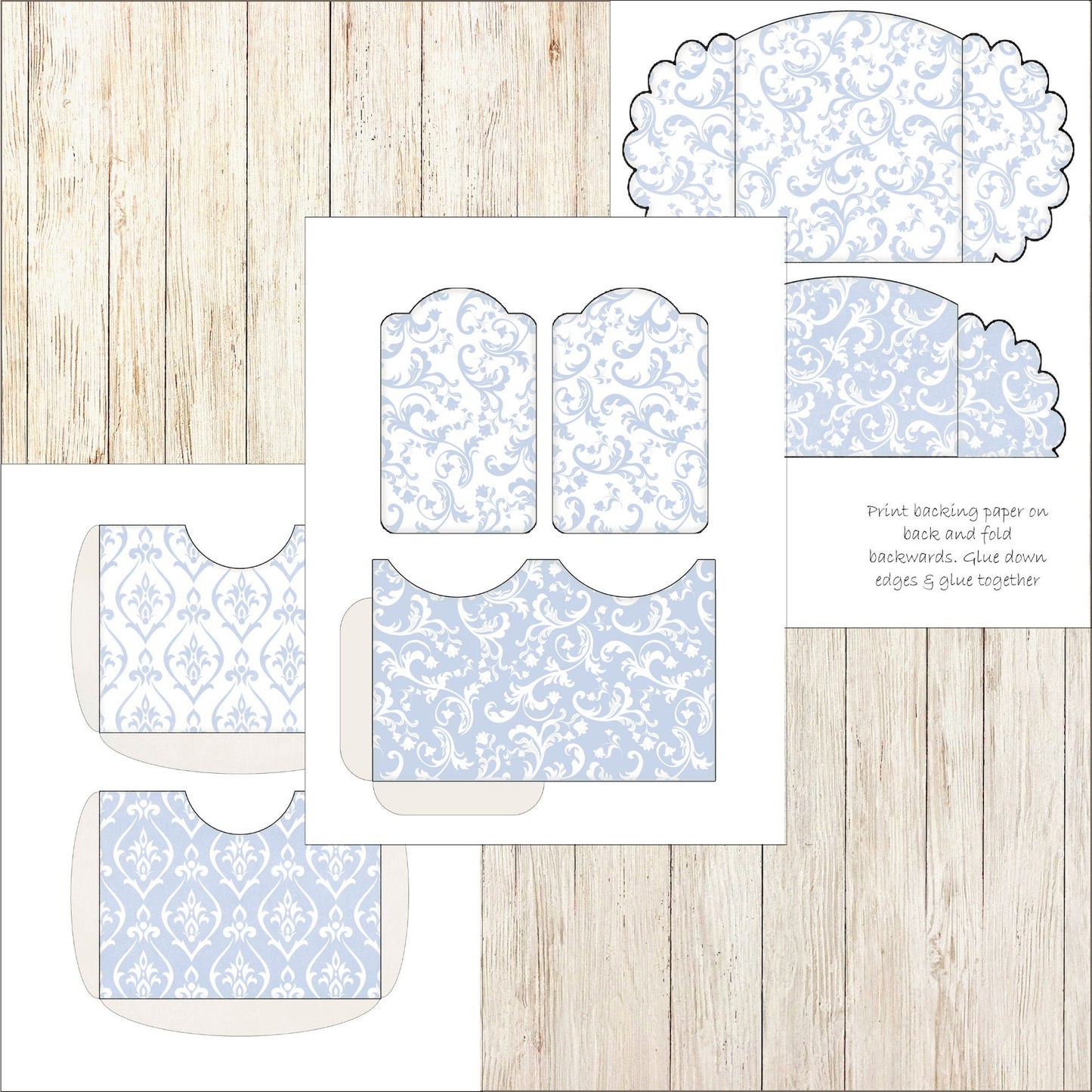 Junk Journal Kit Blue Damask