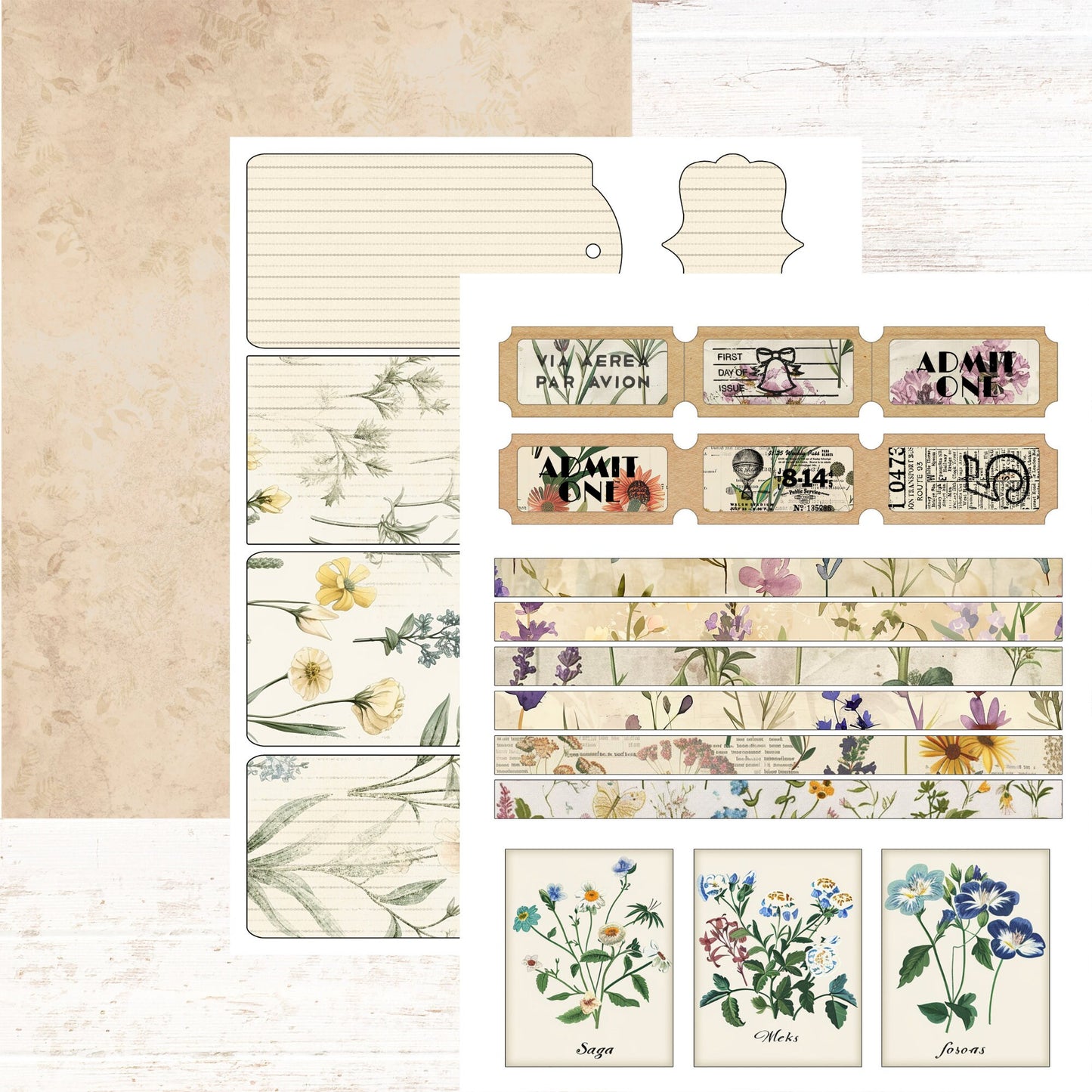 Trifold Floral Botanical Folio