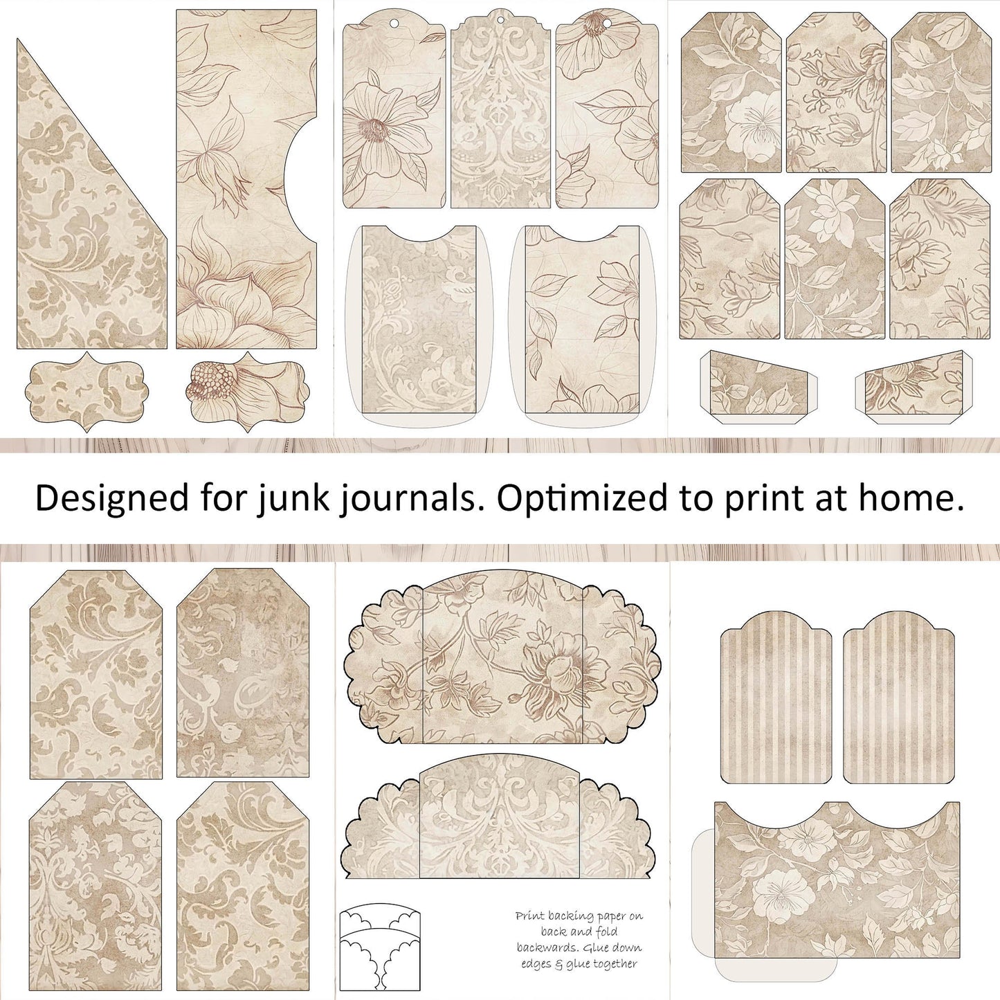 Neutral Pattern Junk Journal Kit