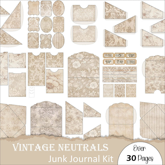 Neutral Pattern Junk Journal Kit