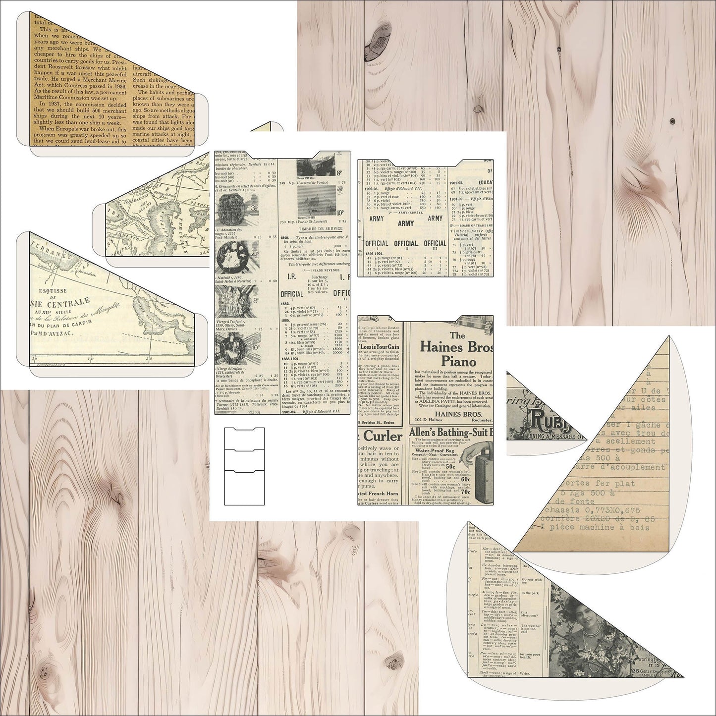 Vintage Newspaper Junk Journal Kit