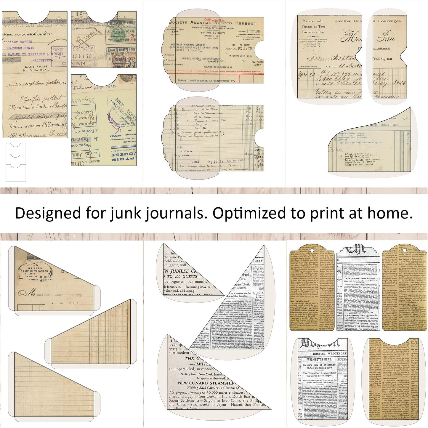 Vintage Newspaper Junk Journal Kit