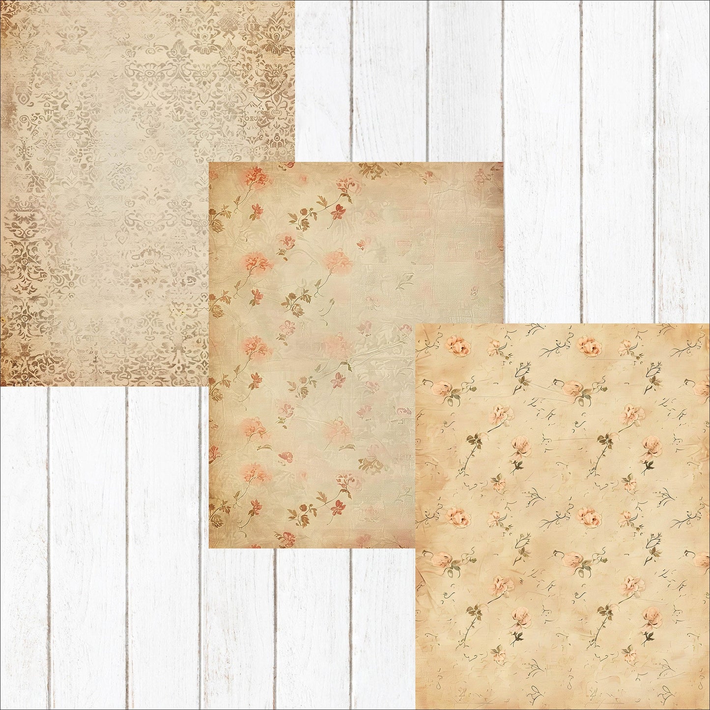 Shabby Vintage Junk Journal Background Papers