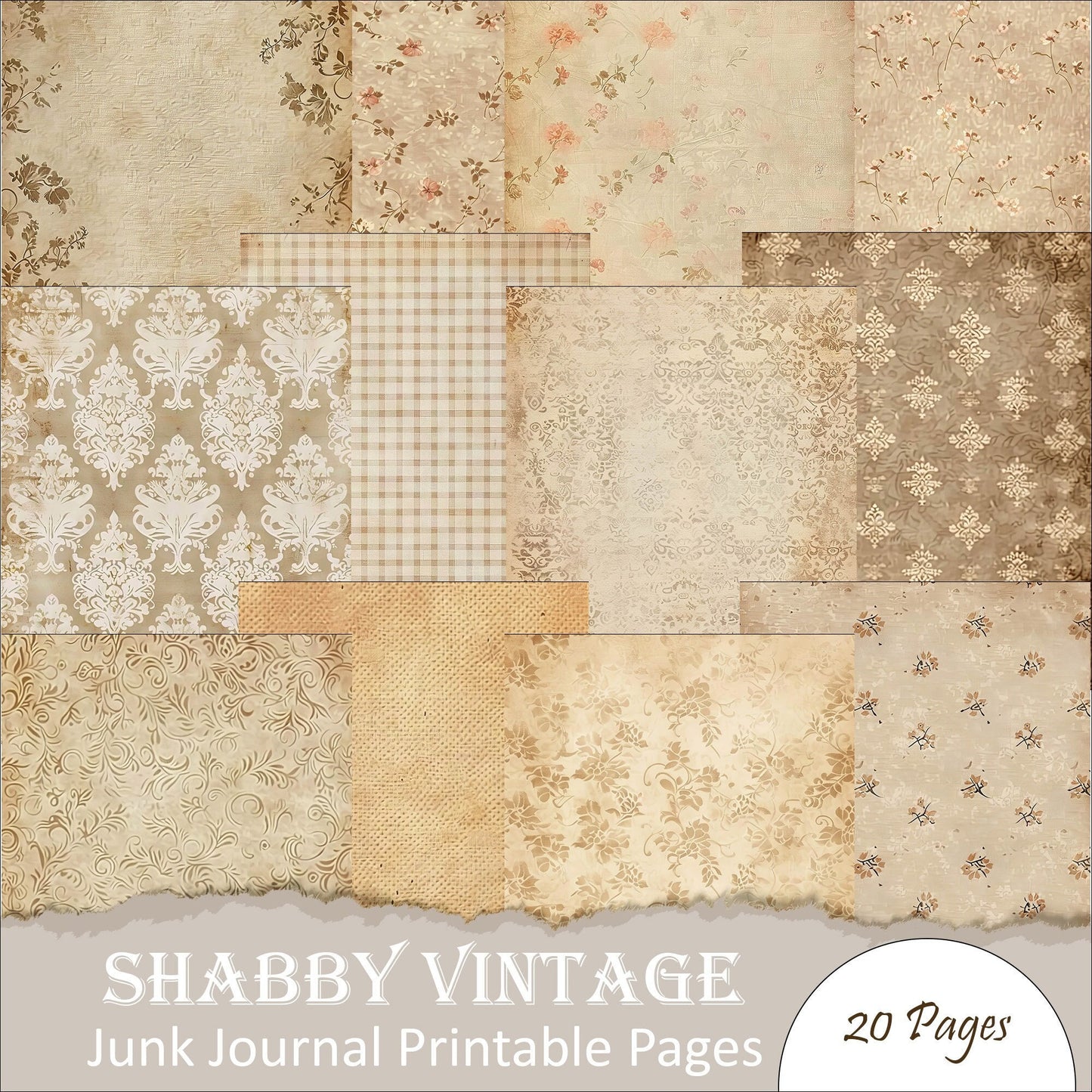 Shabby Vintage Junk Journal Background Papers