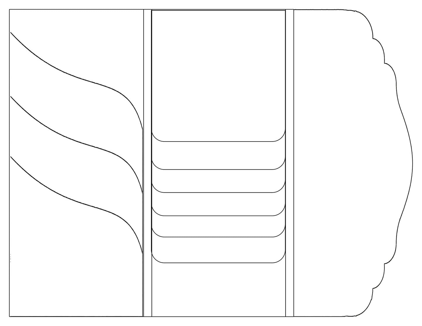 Junk Journal Waterfall Folio Template - Tall Booklet Junk Journal Blank Printable Template