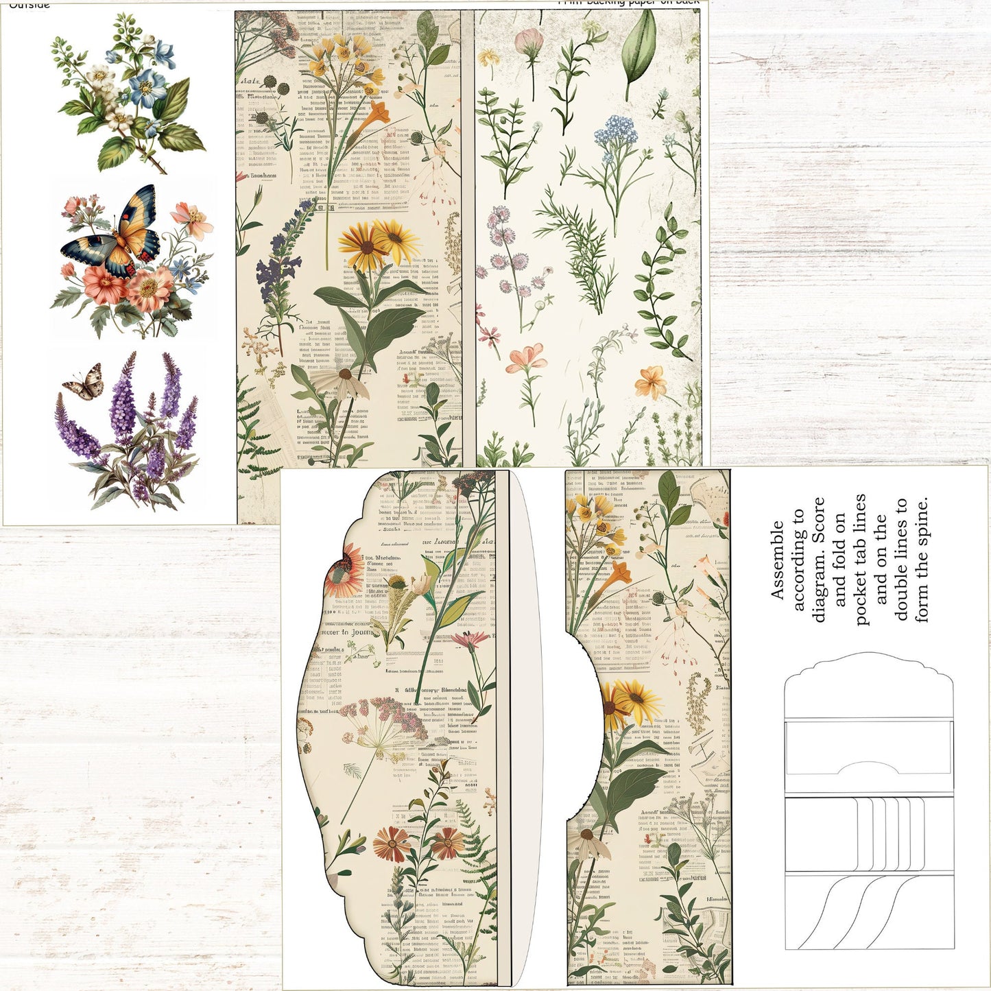 Trifold Floral Botanical Folio