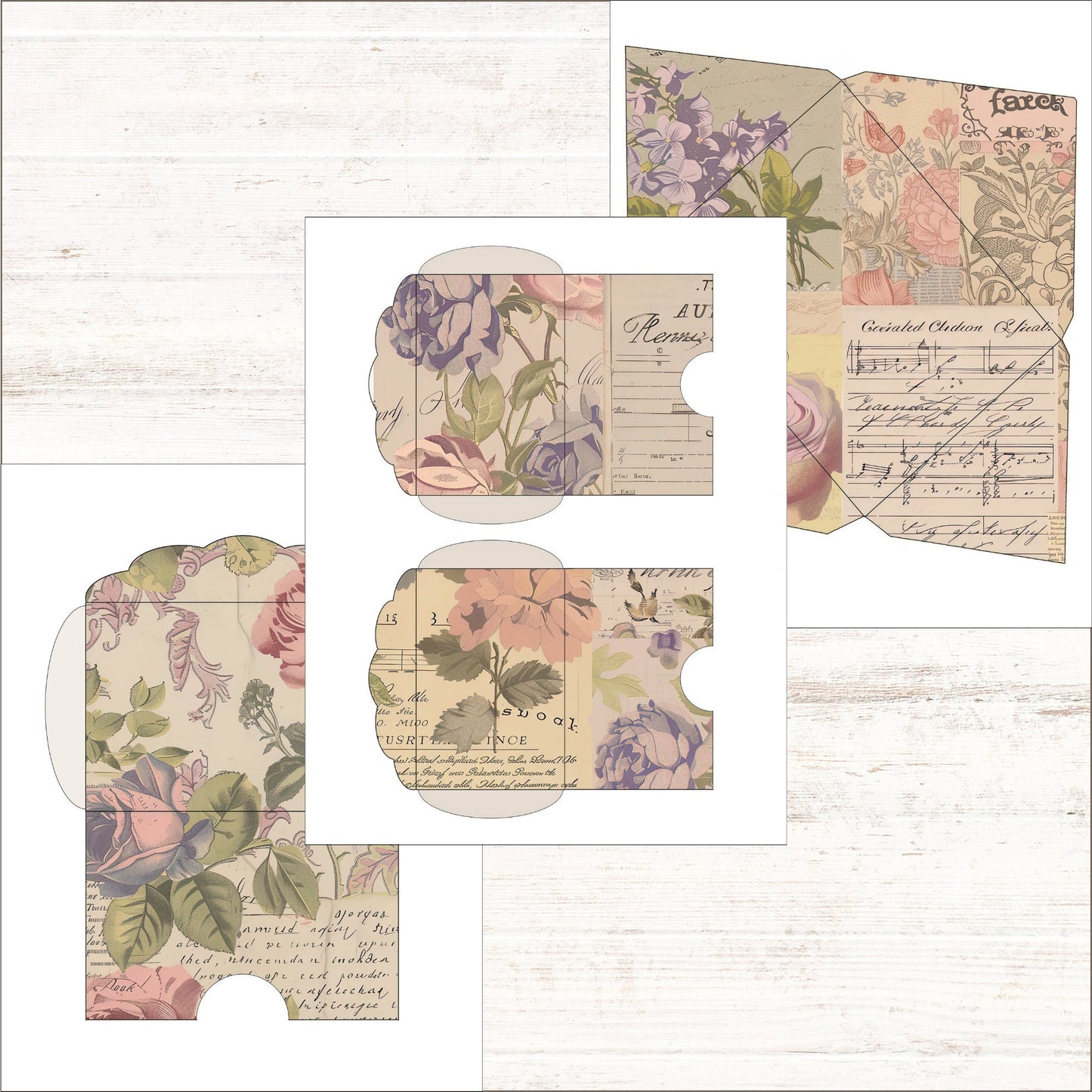 Floral Junk Journal Kit Vintage Collage