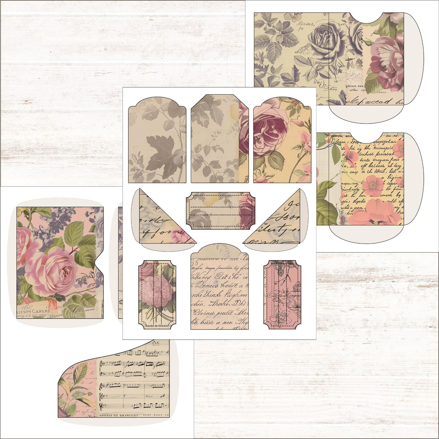 Floral Junk Journal Kit Vintage Collage