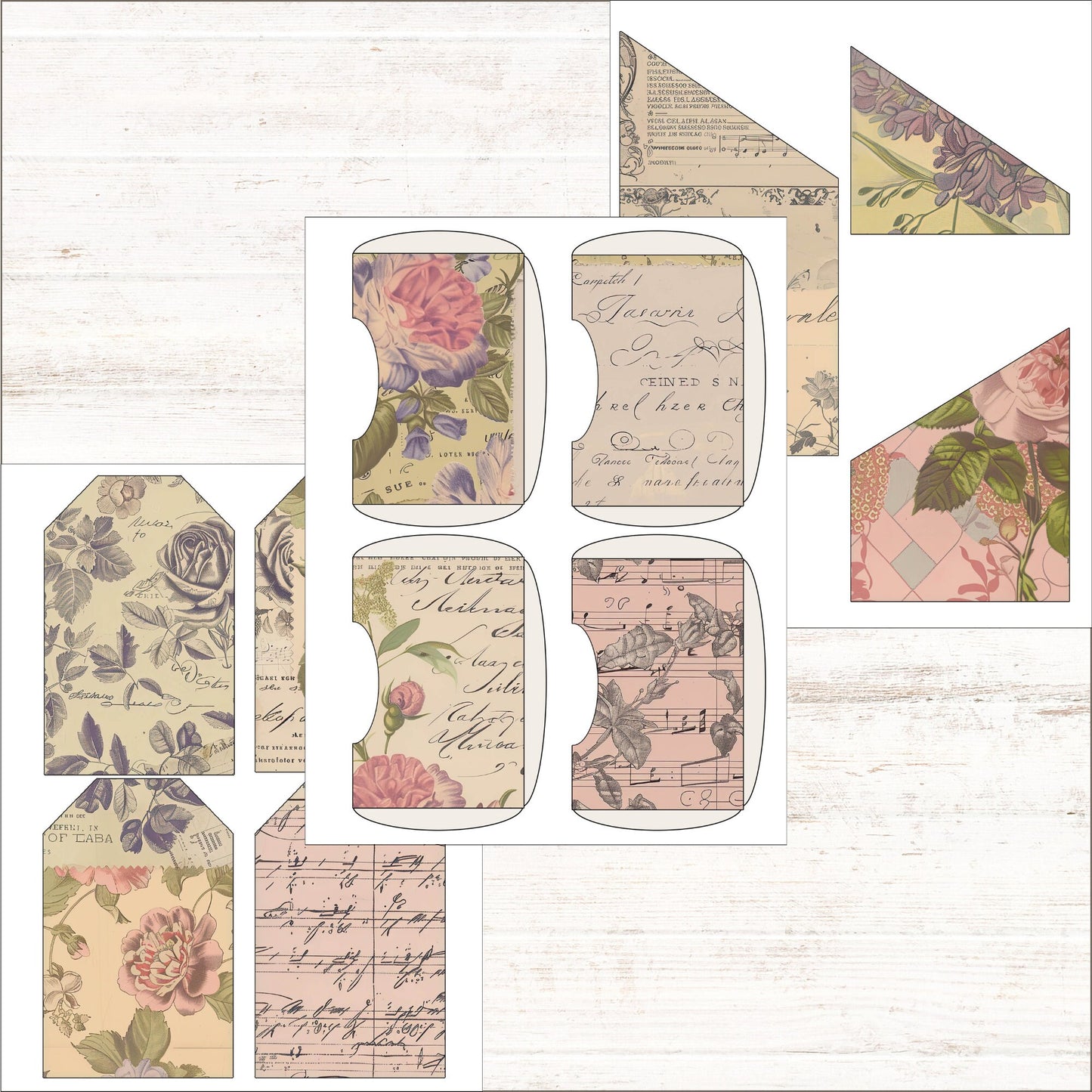 Floral Junk Journal Kit Vintage Collage