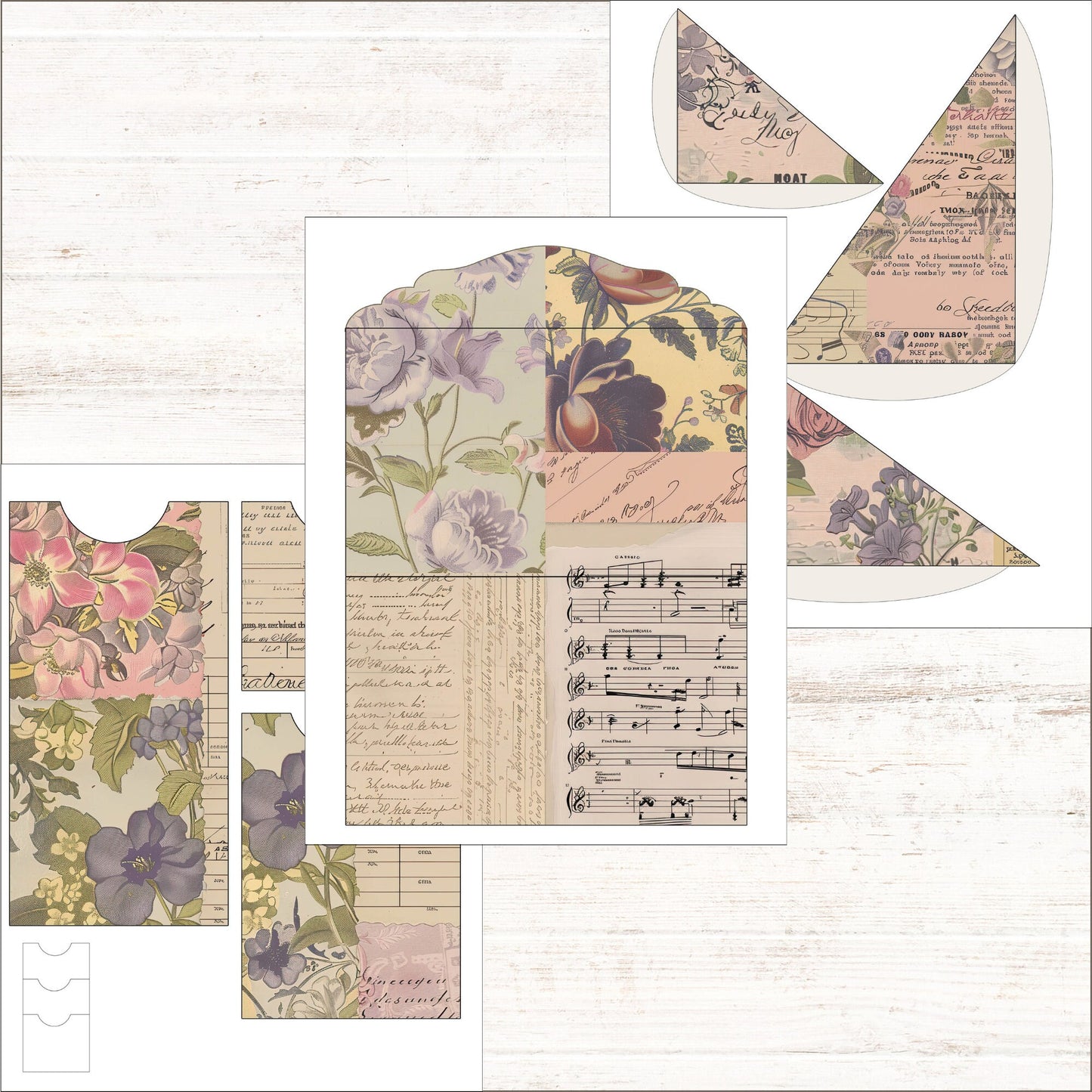 Floral Junk Journal Kit Vintage Collage