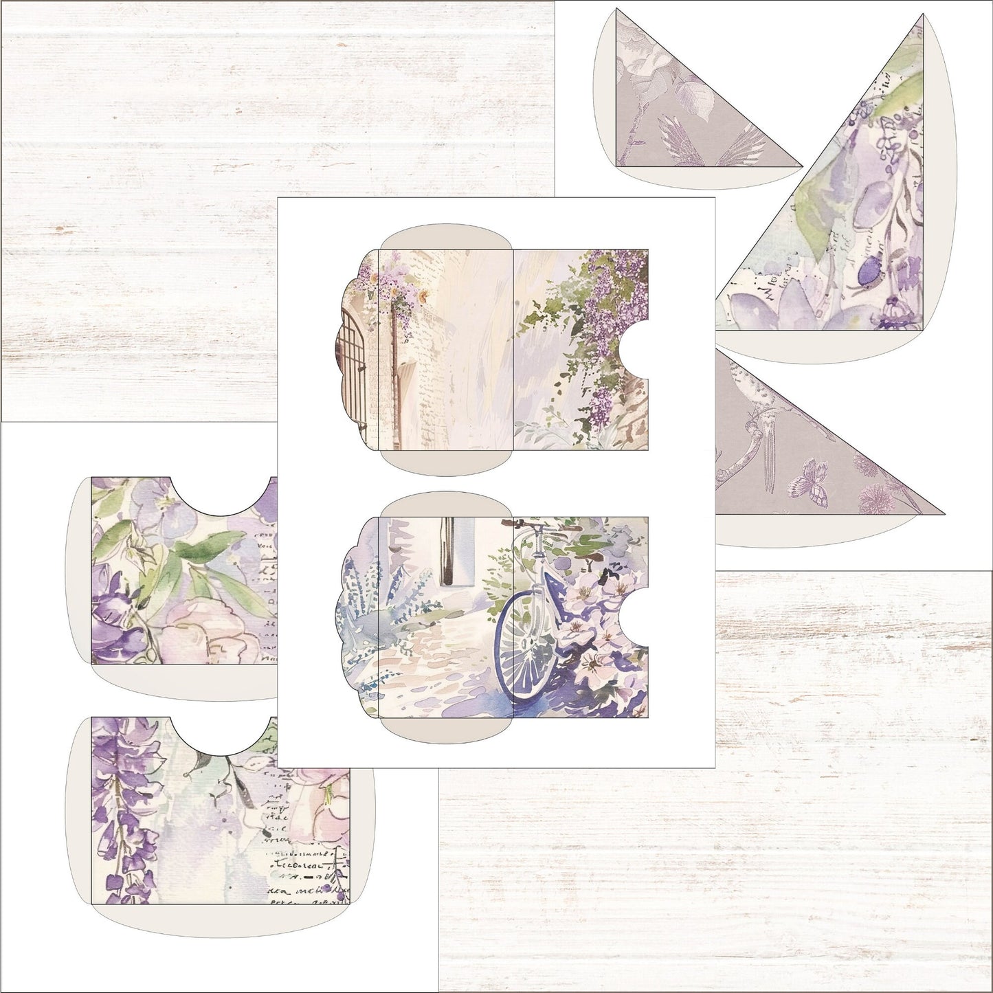 Purple Lavender Junk Journal Embellishment Kit