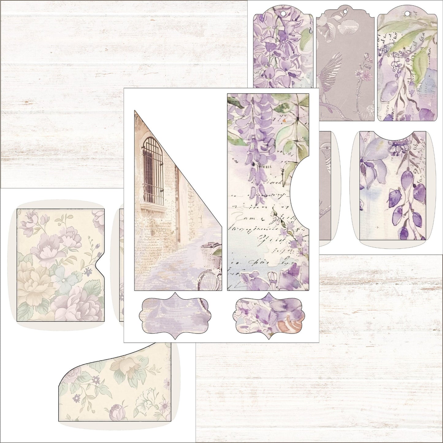 Purple Lavender Junk Journal Embellishment Kit