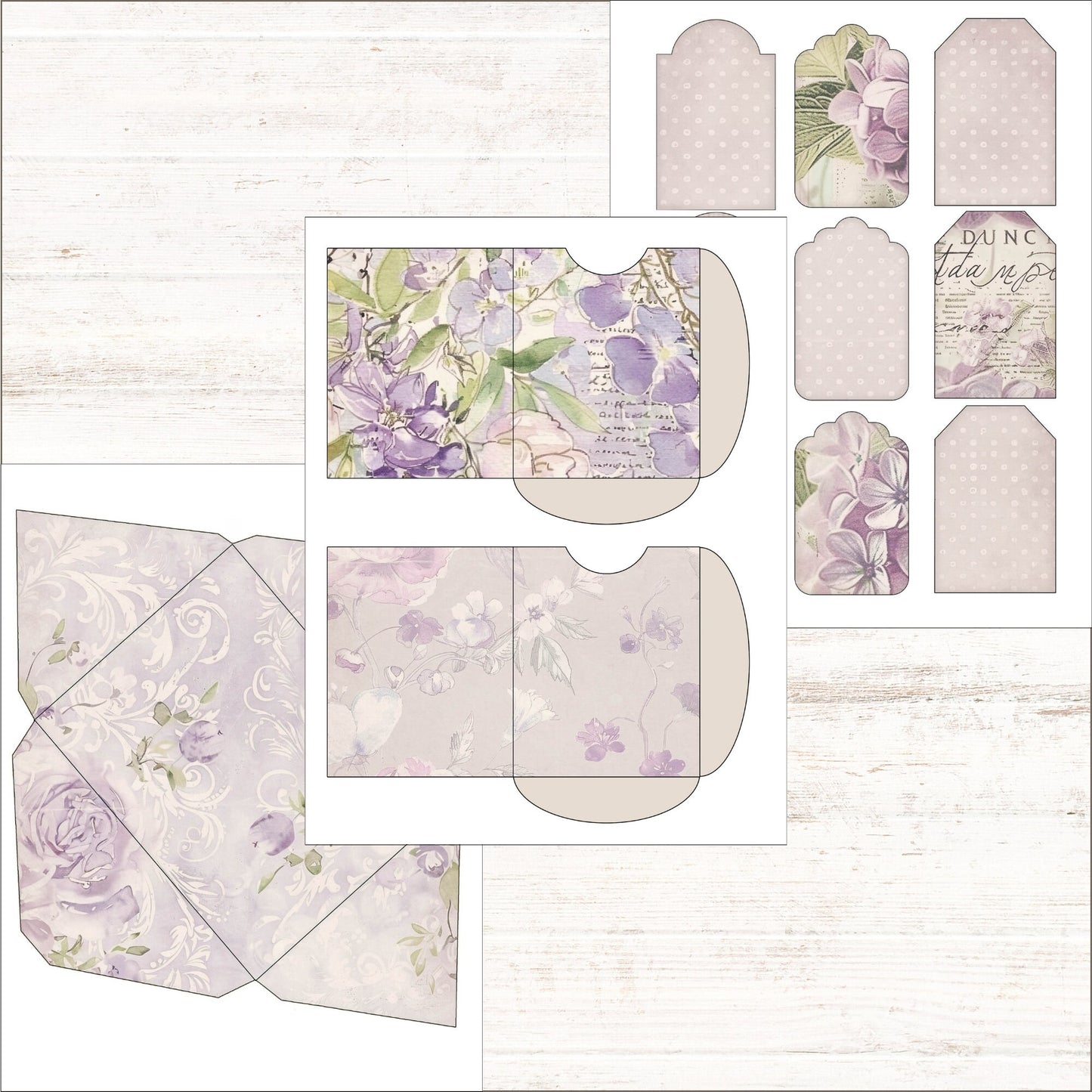 Purple Lavender Junk Journal Embellishment Kit