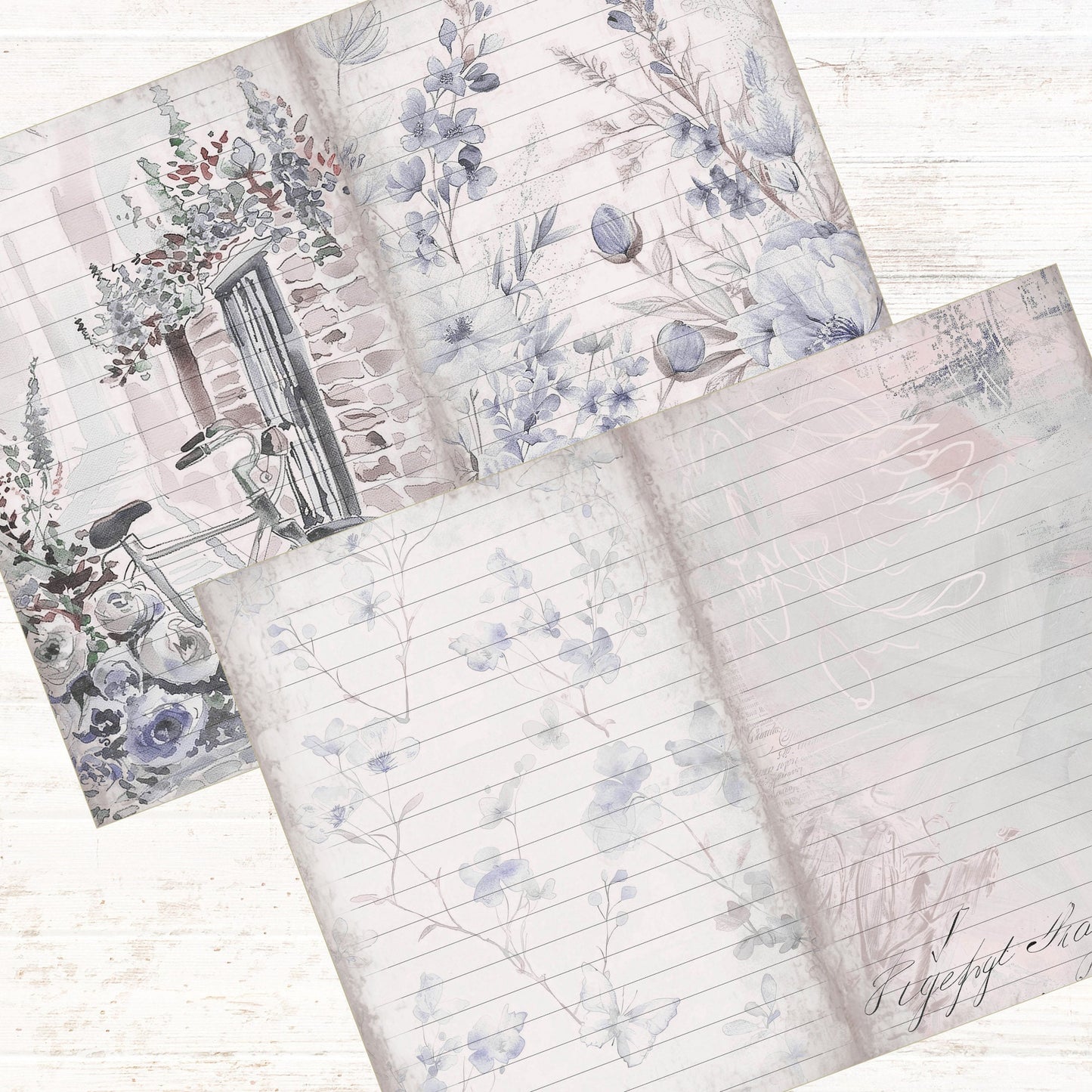 Pastel Purple Romantic Muted Junk Journal Kit