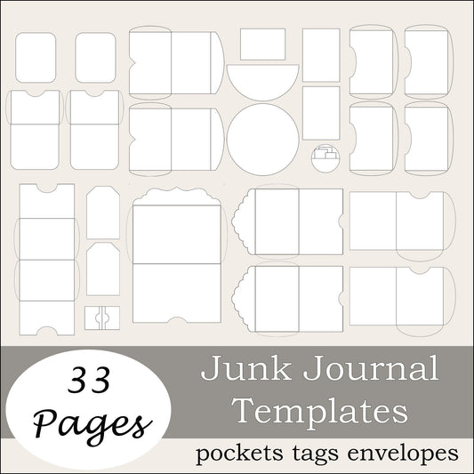 Junk Journal Blank Template Kit