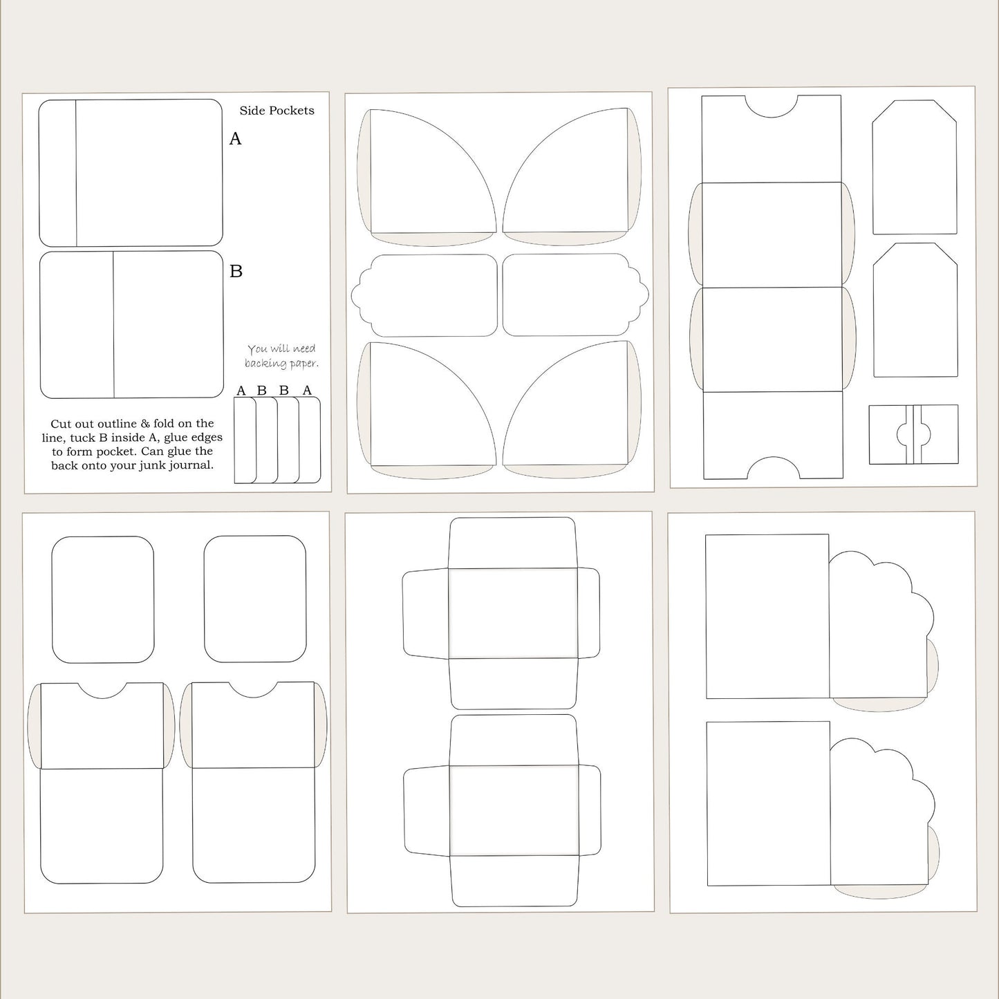 Junk Journal Blank Template Kit