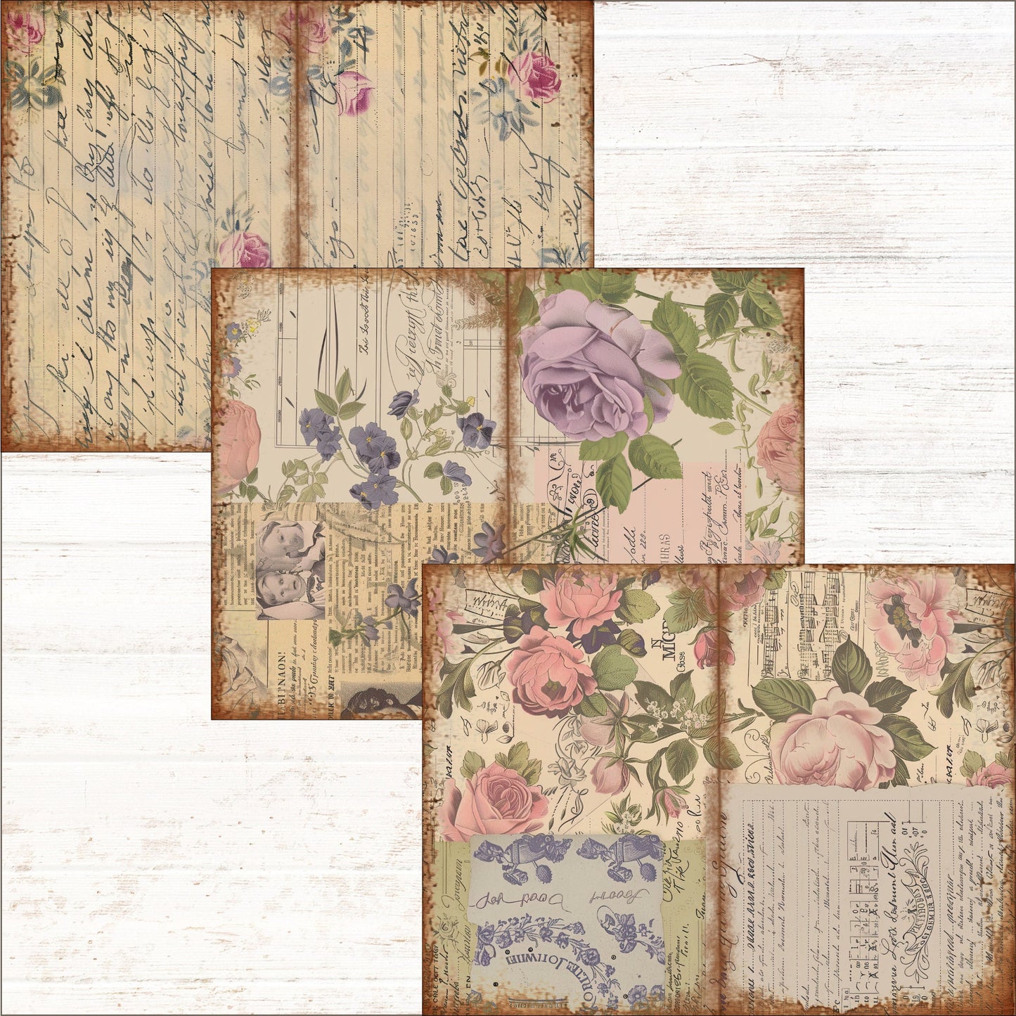 Floral Junk Journal Kit Vintage Collage