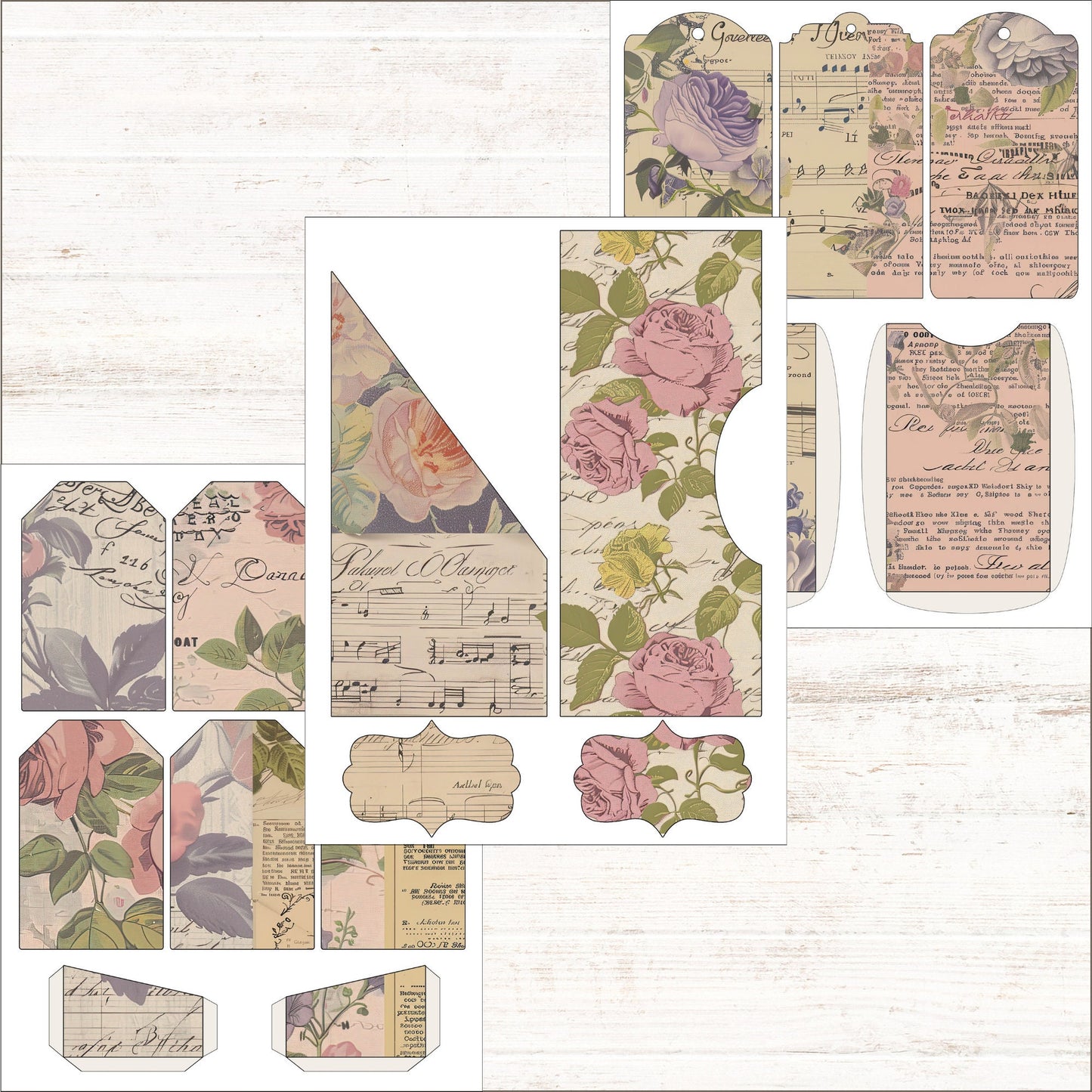 Floral Junk Journal Kit Vintage Collage