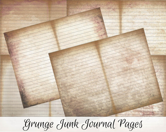 Lined Junk Journal Pages