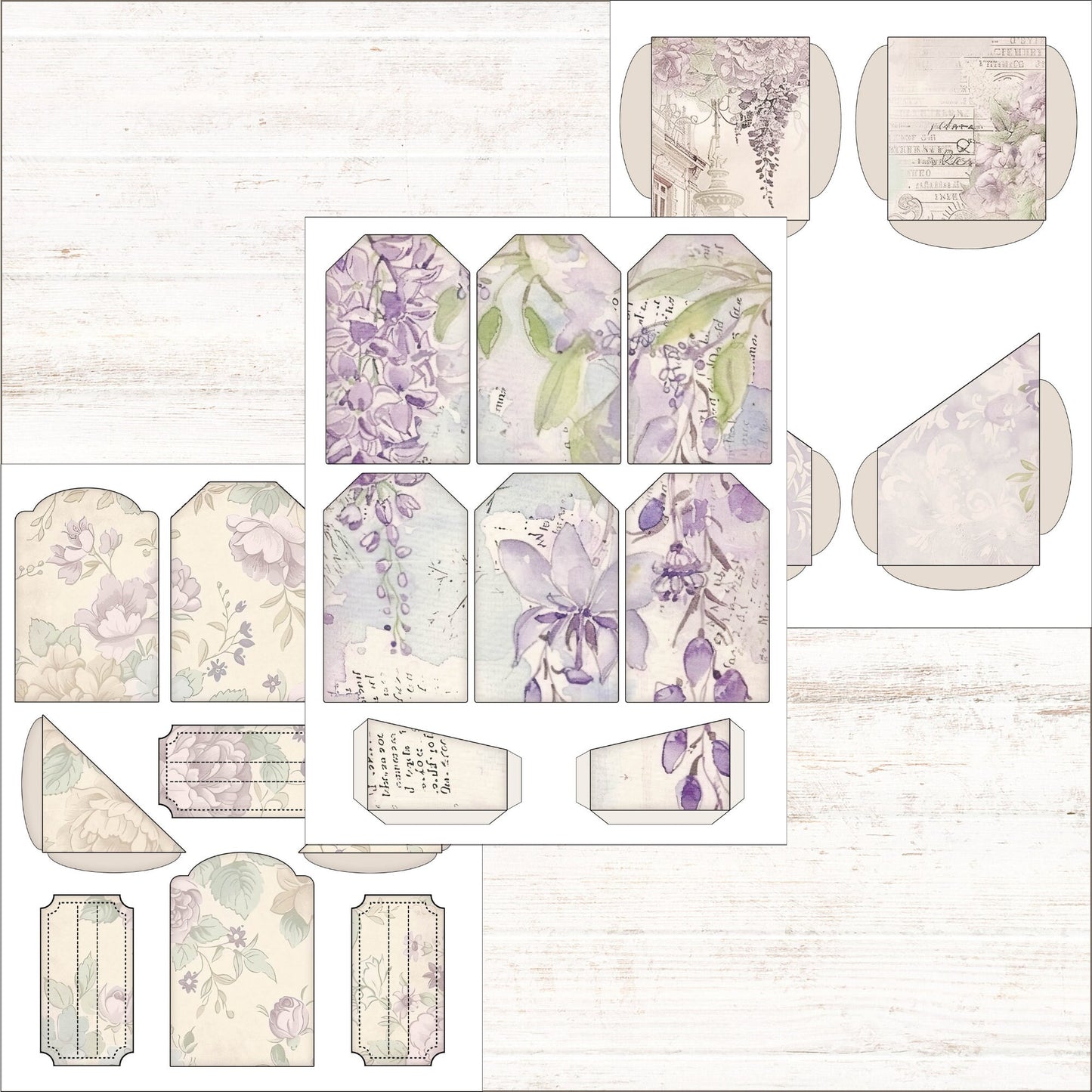 Purple Lavender Junk Journal Embellishment Kit