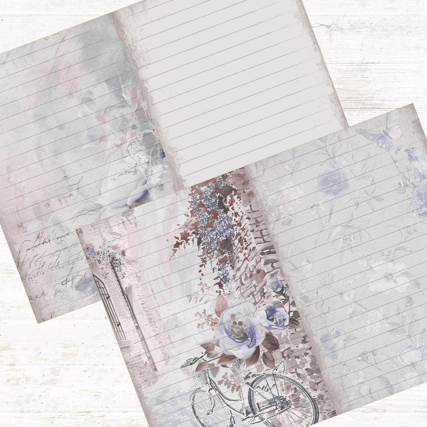 Pastel Purple Romantic Muted Junk Journal Kit