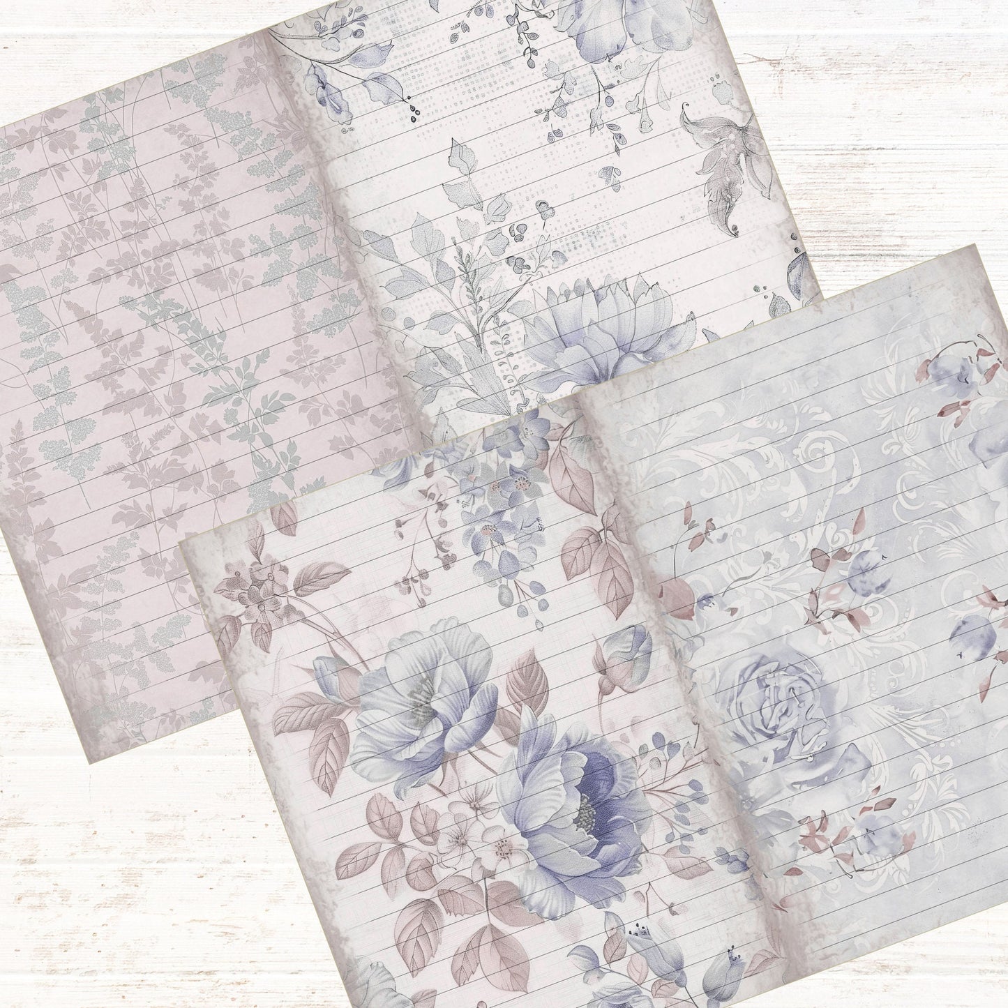 Pastel Purple Romantic Muted Junk Journal Kit