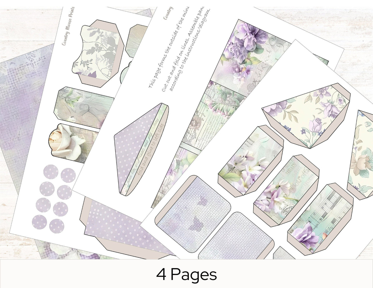 Purple Floral Mini Folio