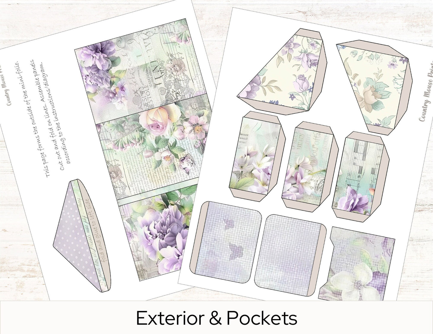 Purple Floral Mini Folio