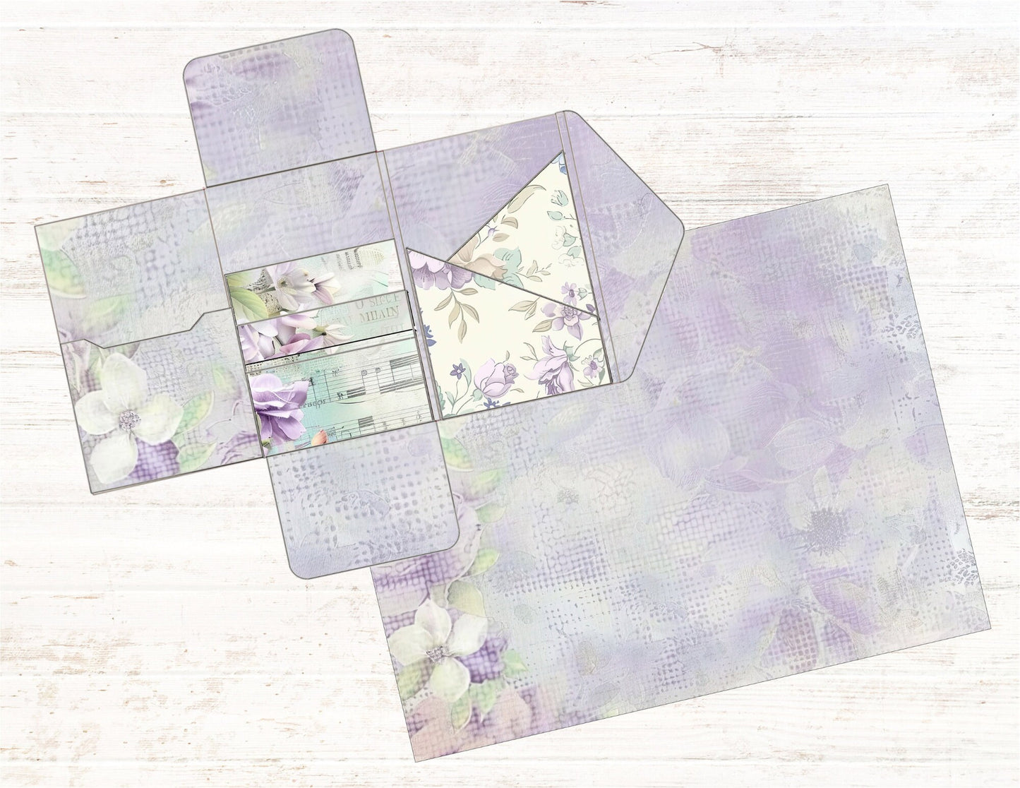 Purple Floral Mini Folio