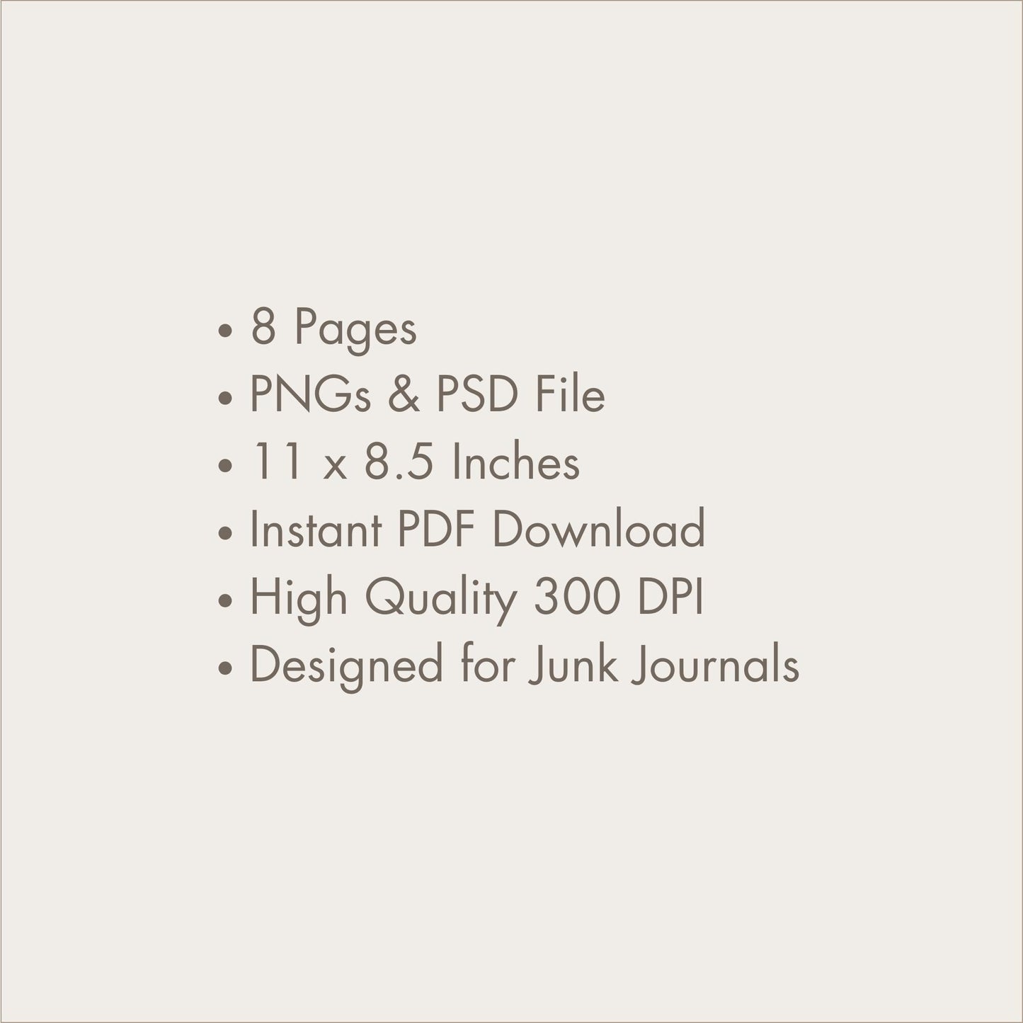 Junk Journal Paper Template Photoshop PSD & PNG Overlay