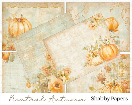 Autumn Pumpkin Floral Junk Journal Paper