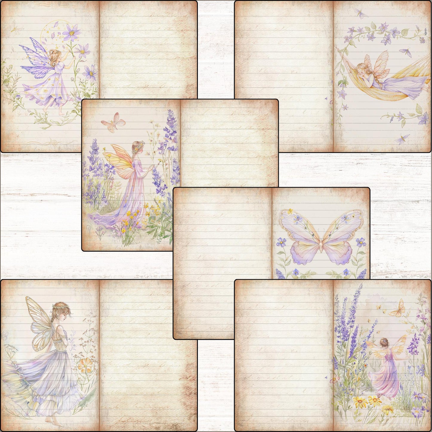 Purple Fairy Junk Journal Printable Kit