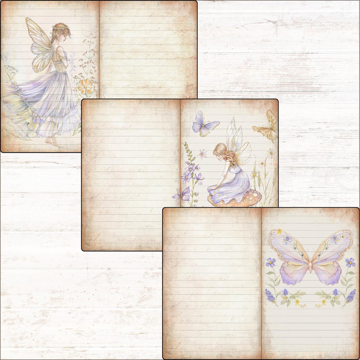 Purple Fairy Junk Journal Printable Kit